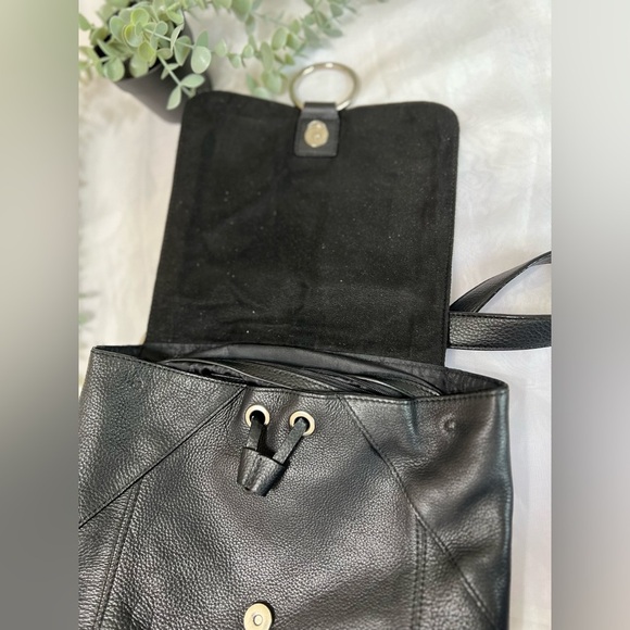 Anthropologie Sanctuary Black Pebble Leather Backpack - Picture 3 of 9
